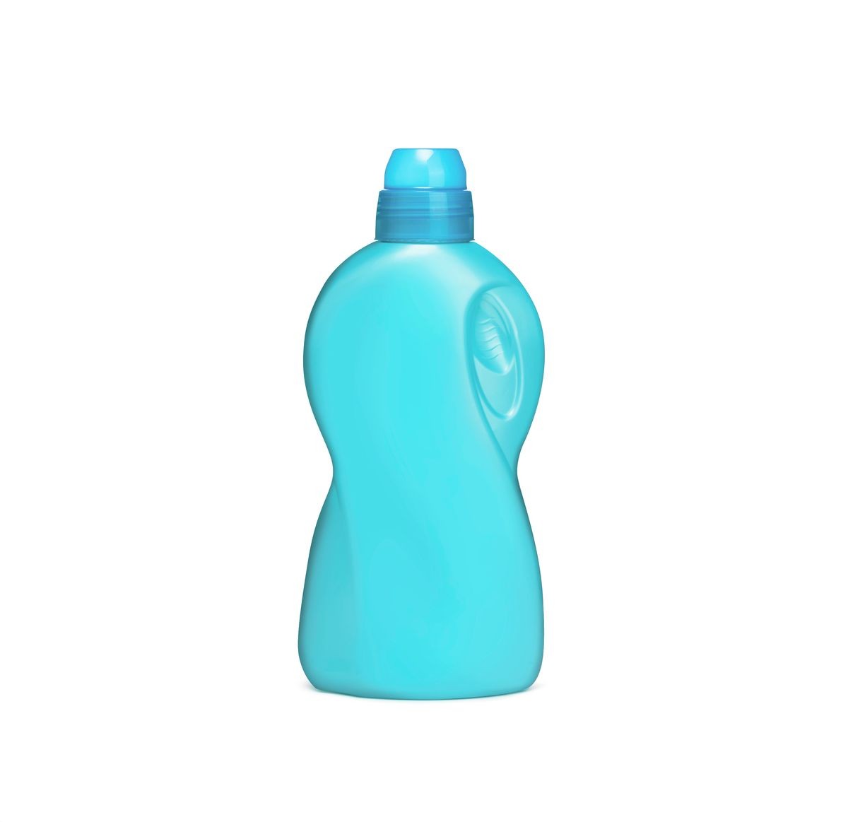 Plastic chemical bottle isolated on white background. With clipping path
